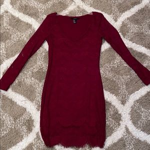 Lace maroon dress